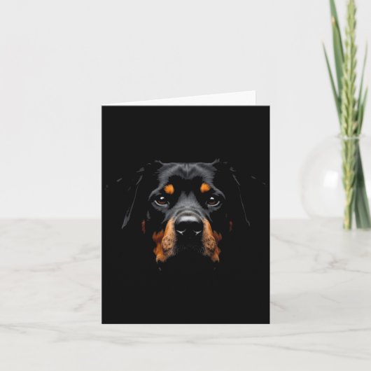 Black Rottweiler Dog Rottie Face Kaart (Voorkant)
