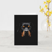 Black Rottweiler Dog Rottie Face Kaart (Gele Bloem)