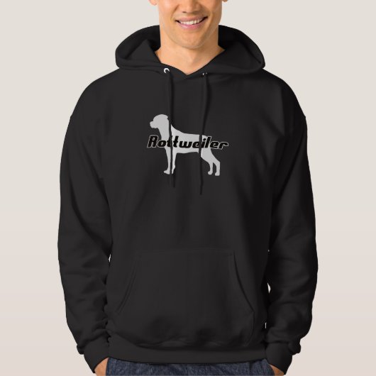 Black Rottweiler Hoodie Sweatshirt (Voorkant)