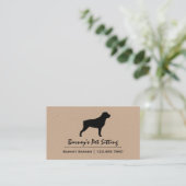 Black Rottweiler Silhouette | Rottie Pet Dog Visitekaartje (Staand voorkant)