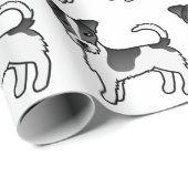 Black Rough Coat Jack Russell Terrier Dog Patroon Cadeaupapier (Rol Hoek)