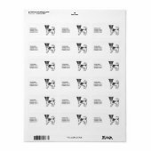 Black Rough Coat Jack Russell Terrier Dog & Text Etiket (Full Sheet)