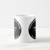 Black Round Business Brand op Mok (Center)