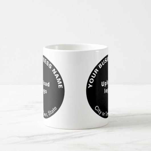 Black Round Business Brand op Mok (Center)