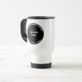 Black Round Business Brand op Travel Mug Reisbeker (Voorkant links)