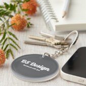 Black Round Keychain (Voorkant Rechts)