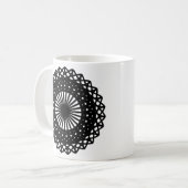 Black Round Lace Style Pattern. Koffiemok (Voorkant links)
