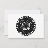 Black Round Lace Style Pattern. RSVP Kaartje (Achterkant)