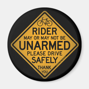 Black Round Magnet "ONARMED RIDER"