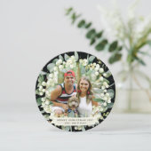 Black Round Snowberry+Eucalyptus Kerstmis Wreate Feestdagenkaart (Staand voorkant)