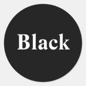 Black Round Sticker (Voorkant)