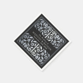 Black Royal Medieval Silver Sword Wedding Servet (Hoek)