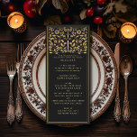 Black Royal Medieval Sword Wedding Flat Menu<br><div class="desc">Viel je speciale dag met dit Royal Medieval Sword Wedding design. Gold in dit ontwerp is geen echte folie. U kunt dit verder aanpassen door op de "PERSONALIZE"knoop te klikken. Voor meer vragen kunt u contact met ons opnemen op ThePaperieGarden@gmail.com.</div>