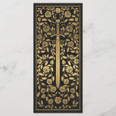 Black Royal Medieval Sword Wedding Flat Menu (Achterkant)