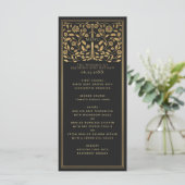 Black Royal Medieval Sword Wedding Flat Menu (Staand voorkant)