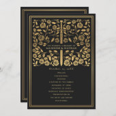 Black Royal Medieval Sword Wedding Programme Programmakaart (Voorkant / Achterkant)
