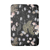 Black Roze Cherry Blossom Elegant Floral Pattern Badmat (Voorkant Verticaal)