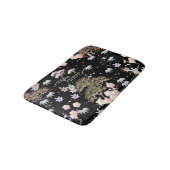 Black Roze Cherry Blossom Elegant Floral Pattern Badmat (Gekanteld)