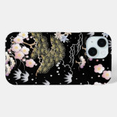 Black Roze Cherry Blossom Elegant Floral Pattern Case-Mate iPhone Case (Achterkant (horizontaal))