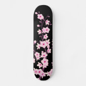 Black roze Cherry Blossom Floral Cute Persoonlijk Skateboard (Voorkant)