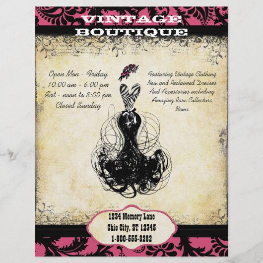 Black & Roze  Dress Boutique of Business Flyer (Voorkant)