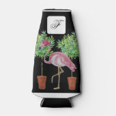Black roze flamingo Flamingos kan koelbloemen Flesjeskoeler (Voorkant)