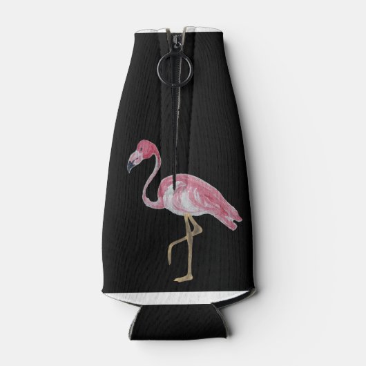 Black roze flamingo Flamingos kan koelbloemen Flesjeskoeler (Achterkant)