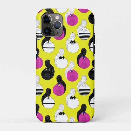Black roze Funny Nautical Cats Case-Mate iPhone Case (Achterkant)