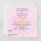 Black, Roze Gerbera Wedding Invitation (Verenigd K Kaart (Achterkant)