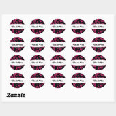 Black & Roze Hibiscus Flower Floral Party Sticker (Vel)