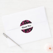 Black & Roze Hibiscus Flower Floral Party Sticker (Envelop)