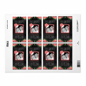 Black roze hibiscus Save the Date Wine Label Large (Full Sheet)