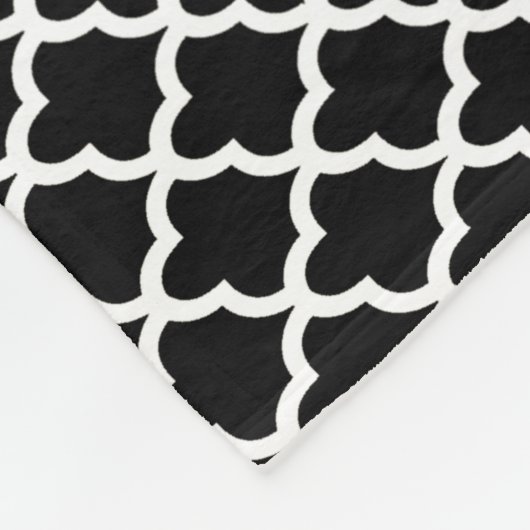 Black roze Quatrefoil Chevron Monogram Fleece Deken (Hoek)