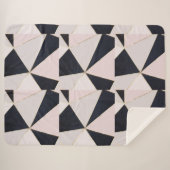 Black roze Rose Gold geometric Sherpa Deken (Voorkant (horizontaal))