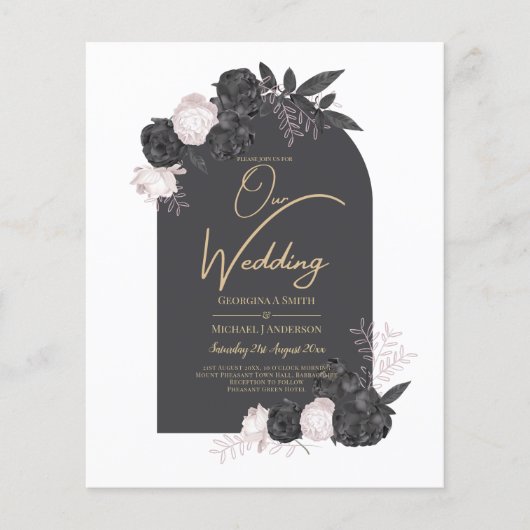 Black roze Roses Wedding Gothic Budget Flyer (Voorkant)
