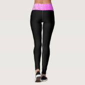 *~* Black roze Sparkle Waist Cute Girly Leggings (Achterkant)