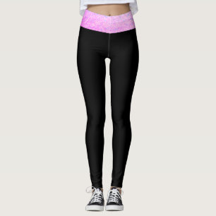 *~* Black roze Sparkle Waist Cute Girly Leggings