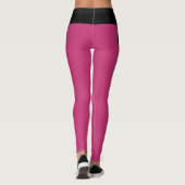 Black roze stripes Pattern Aangepaste naam Christi Leggings (Achterkant)