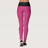 Black roze stripes Pattern Aangepaste naam Christi Leggings (Achterkant)
