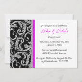 Black roze zwirl verloving gedenkdag CUSTOM Kaart (Voorkant)