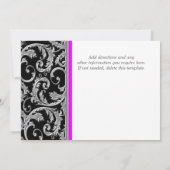 Black roze zwirl verloving gedenkdag CUSTOM Kaart (Achterkant)