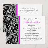 Black roze zwirl verloving gedenkdag CUSTOM Kaart (Voorkant / Achterkant)