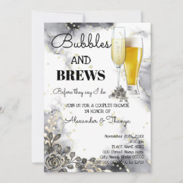 Black Rozen Bubble & Brews Couples Shower Kaart