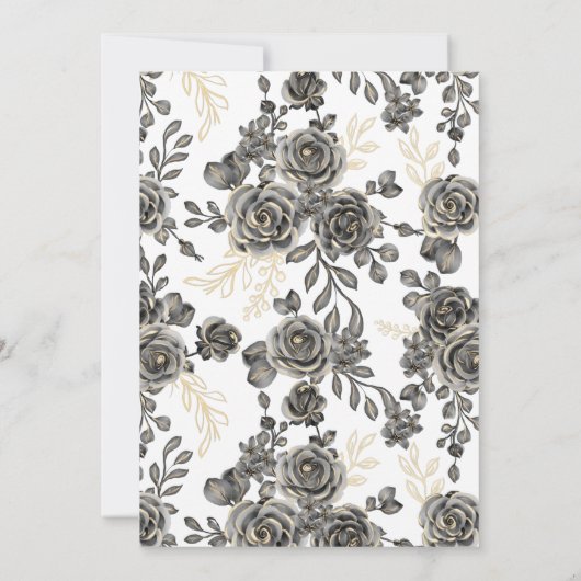 Black Rozen Bubble & Brews Couples Shower Kaart (Achterkant)