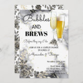 Black Rozen Bubble & Brews Couples Shower Kaart (Voorkant / Achterkant)