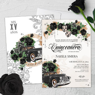 Black Rozen Chicana Classic Lowrider Quince Kaart