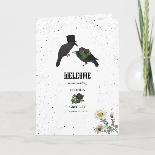 Black Rozen Crows Wedding Order of Service Programma (Voorkant)