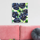 Black Rozen Flowers Gothic Art Waterverf schildere Canvas Afdruk (Insitu (Woonkamer))