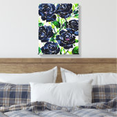 Black Rozen Flowers Gothic Art Waterverf schildere Canvas Afdruk (Insitu (Slaapkamer))