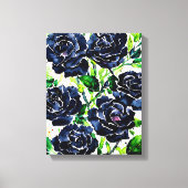 Black Rozen Flowers Gothic Art Waterverf schildere Canvas Afdruk (Voorkant)